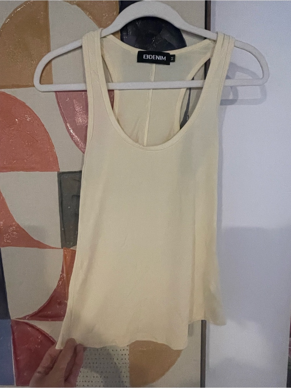 EB Denim Yellow Tank Top - Scoop Neck Racerback